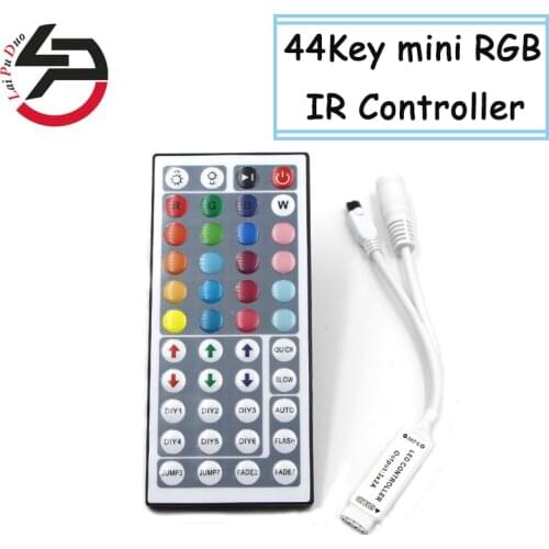 Laipuduo 44key MIni LED RGB Controller Color Control IR Remote Dimmer Controller 5V-24V For SMD 3528 5050 RGB LED Strip Lights