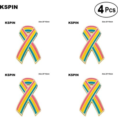 Pansexual pride Bow Lapel Pin Flag badge Brooch Pins Badges 4pcs