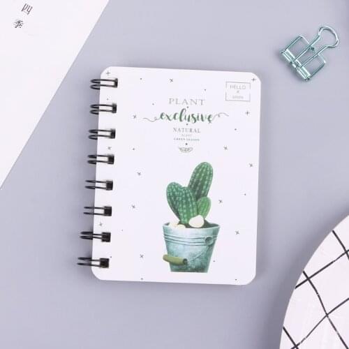 Cute Cactus Daily Office Supplies Planner Spiral Notebook Diary Notepad Memo Pad
