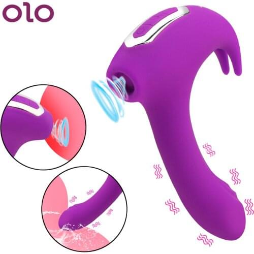 OLO Powerful Sex Toys for Women 11 Sucker Vibrator Modes Silicone Vibration Nipple Blowjob Clitoris Stimulator Dildo Vibrating