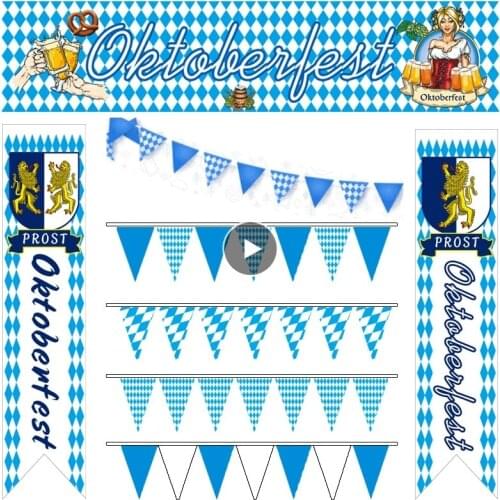 The Munich Oktoberfest Event Party Decorations Beer Flag Door Hanging Ceiling Pedant Swirl Meadow Durable Material Free Shipping