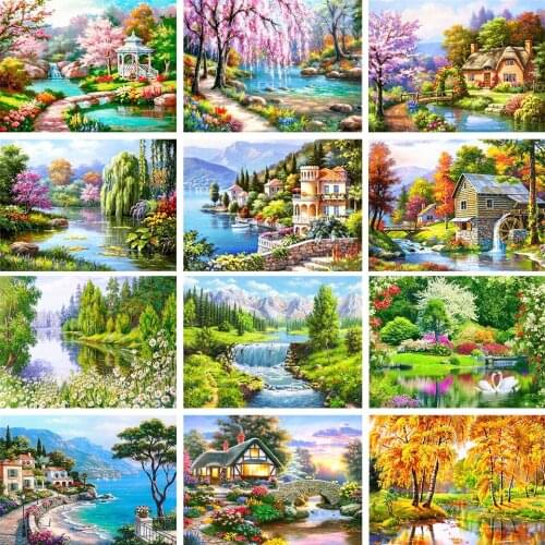 5D DIY Diamond Painting Landscape Art Rhinestone Picture Cross Stitch Kit Full Diamond Embroidery Mosaic Home Decoration Gift
