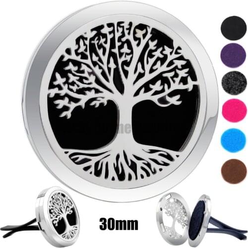 New Tree 30mm 316L Stainless Steel Essential Oil Car Locket Aroma Car Diffuser Locket drop shipping
