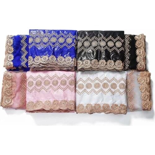 New Arrival African Net Lace Bazin Riche Fabric With Stones Embroidery French Basin Riche Nigerian Material Wedding Party 7Yards