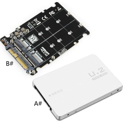 New M.2 SSD To U.2 Adapter 2-in-1 M.2 NVMe And SATA Bus NGFF SSD To PCI-e U.2 SFF-8639 Adapter PCIe M2 Desktop Converter
