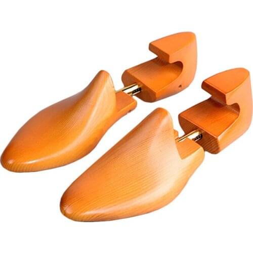 Solid Wood Shoe Stretcher Scalable Wrinkle Removing Metal Spring Rod Pipe Fittings U-shaped Heel Handle Home Shoe Stretcher