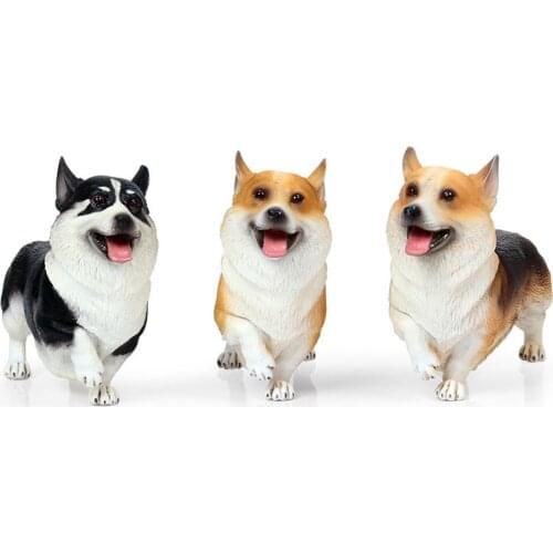 Lifelike Corgi Dog Animal Model PVC Solid Figurine Desktop Ornament Kids Toy for Children Gift