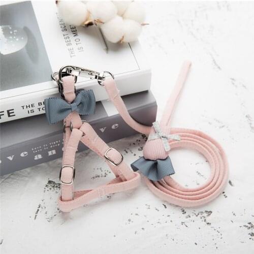 Handmade Comfort Rabbit Pet Dog Chest Strap Traction Rope Cats Shih Tzu Chihuahua Puppy Harness Chest Teddy Leash Set Drop Ship