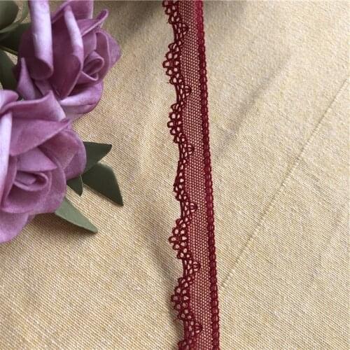 S1990 red elastic 1.5cm elastic lace trim stretch lace band for baby hair accessories sewing garmen material