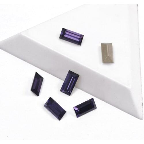 YANRUO 4501 Best Glass Material Stones Purple Velvet Color Baguette Shape Beauty Stone Crystals Nail Rhinestones For Nails Art
