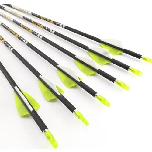 Archery Spine 350 400 450 500 600 700 800 900 Carbon Arrows Shaft for Compound Recurve Bow Longbow Hunting Targets