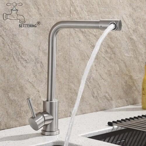 Universal 360° Rotatable swivel Kitchen Faucet 360°Rotate Spray Head Stainless Steel stream deck Tap Brushed Cold Hot Sink Mixer