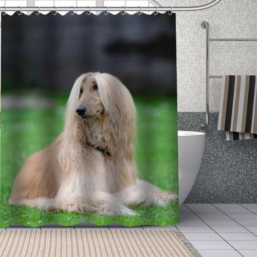 Custom Afghan Hound Shower Curtains DIY Bathroom Curtain Fabric Washable Polyester for Bathtub Art Decor douchegordijn Z-0109