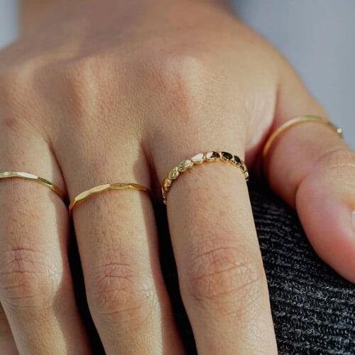 ELESHE 925 Sterling Silver 18K Gold Plated Finger Ring For Women Love Heart Around Ring Fashion Ladies Rings Jewelry Anillos