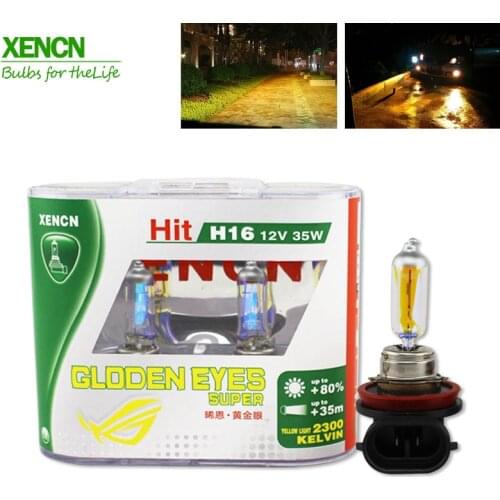 XENCN H16 12V 35W 2300K Golden Eyes Super Yellow Light Car Fog Bulbs Auto Lamps Halogen Headlight Off Road Use headlights 2pcs