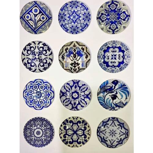 20mm Mixed Style Round Glass Cabochon Dome Jewelry Finding Cameo Pendant Settings 20pcs/lot (K05512)