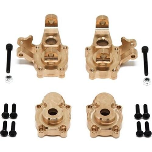 4Pcs Brass Front Portal Drive Housing Cover Steering Knuckles for YK4102 YK4103 YK4082 YiKong RC Crawler Upgrade Parts