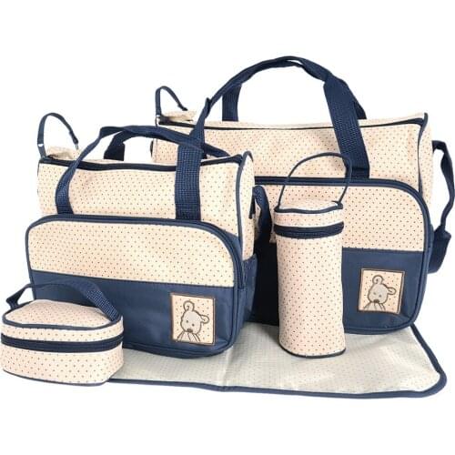 7 Colors 5PCS/Set High Quality Tote Baby Shoulder Diaper Bags Durable Nappy Bag Mummy Mother Baby Bag/ baby bags for mom