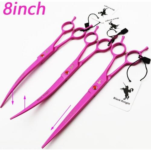 8 Inch Hair Cutting Scissors Professional Hairdressing Scissors Barber Human & Dogs & Cats Tools Pet Grooming Shears Pink Style