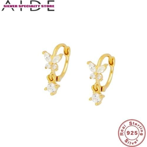 AIDE 925 Sterling Silver Earrings For Women Insect Hoop Earring Fine Jewelry Piercing Earing Girl Pendientes Brincos Aretes Aros