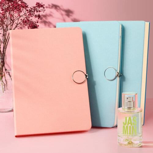 Sweet Color Magnetic Lock Notebook A5 Size 100 Sheets Pink Black Blue Leather Cover Memo Notes Diary Office School Student H6125