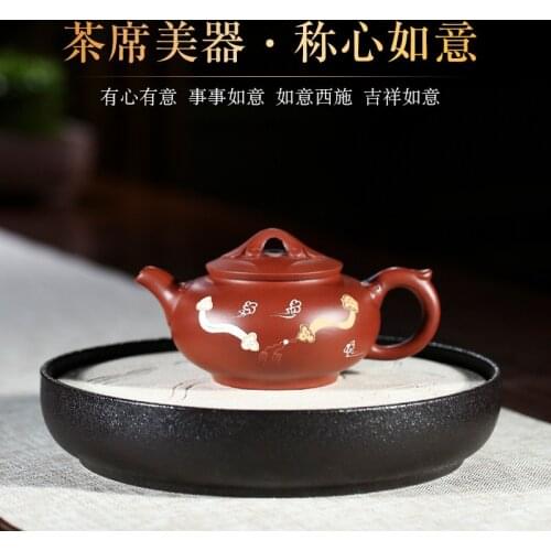 Pot of shadow yixing recommended undressed ore dahongpao contentment hand-painted kung fu tea teapot specials