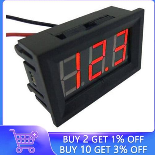 NEW Mini 0.36in DC 2.4V-30V 2-Wire Red LED Display Panel Battery Digital Display Gauge Meter Voltmeter Cars Motorcycle Vehicles
