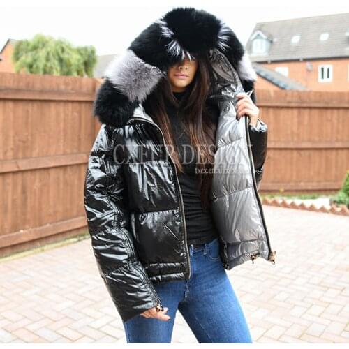 CX-G-D-16C Fox Fur Collar Hooded Down Jackets Warm Female Women 2019 Winter White Duck Down Coat Female Outwear