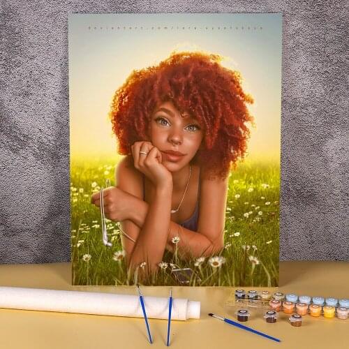 Woman Girl Paint By Numbers Complete Kit Acrylic Paints 50*70 Boards By Numbers Wall Decoration For Handiwork