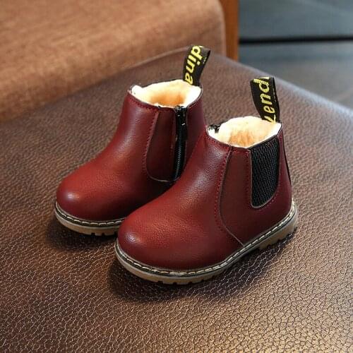 Toddler Girl boys fashion waterproof child boots female winter plush warm 2020 ankle boots for baby kids shoes 1 2 3 4 5 6 years