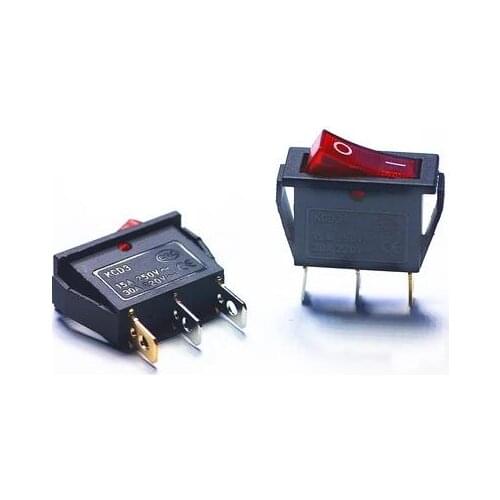 KCD3 16A ON/OFF 3pin Green 30x13.8mm electric pan switch cookers switch feet of copper silver contacts directly Auction 5PCS/LOT