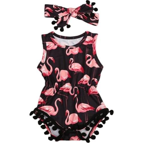Baby Clothing Romper Beautiful Flamingo Pattern Newborn Infant Babies Girl Romper Summer Sunsuit Outfit Baby Girl Clothes
