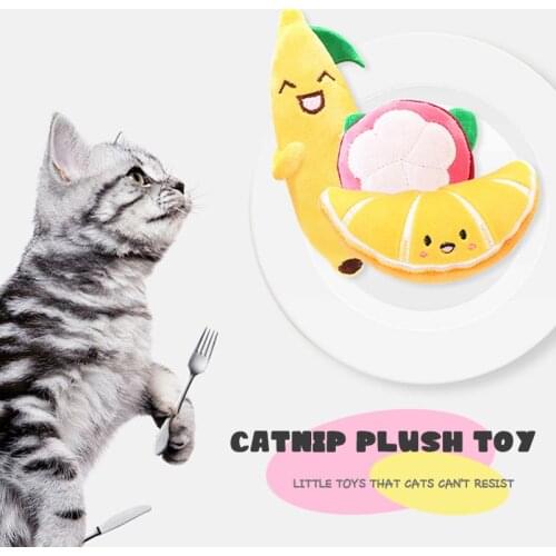 Cat Teeth Cleaning Molar Plush Toys Contains Catnip Shaped Puppets Fruit Series Soft Pet Products Toys