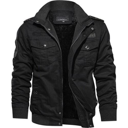 2019 NEW Men Winter Thermal Military Tactical Jacket Casual Bomber Thick Fleece Jacket Coat Army Pilot Jackets Air Force Cargo-G