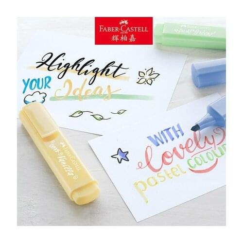 1Pc Faber-Castell Highlighter Marker Pen Color Highlighting Tasteless Marker Fresh Multicolor Stationery Candy Colors Series