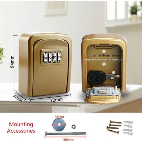 Brand new wall-mounted key storage box 4 digit combination password security password lock keyless home safe stash