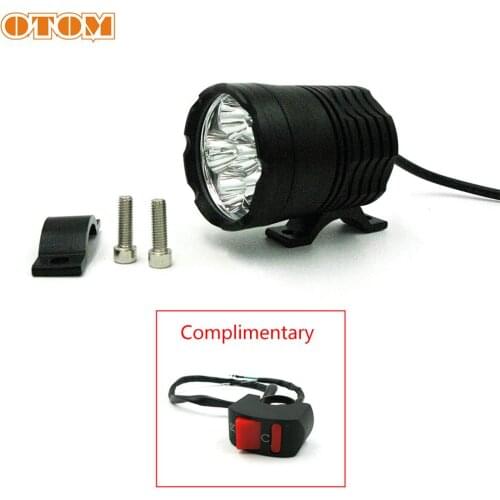 OTOM LED Motorcycle Auxiliary Lamp Driving Spot Head Lamp Fog Light Motor Accessories 6000K White 12V Scooter Side Mirror Lights