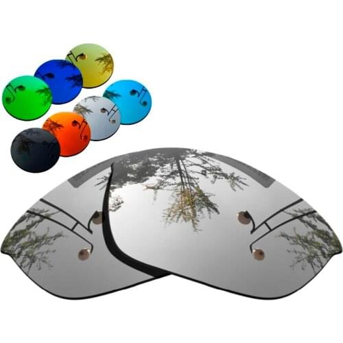 100% Precisely Cut Polarized Replacement Lenses for Half Jacket 2.0 Sunglasses Chrome Mirrored Coating Color- Choices