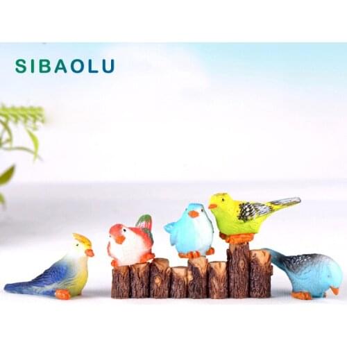 Bird Parrot Resin Craft figurine wedding decoration Moss micro landscape home decor miniature fairy garden decoration accessory