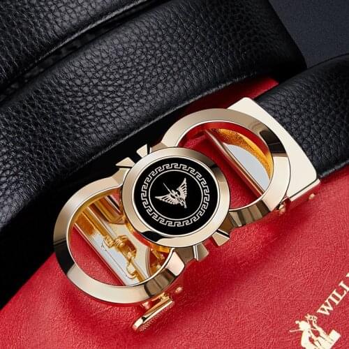 WILLIAMPOLO new belts mens leather belts mens automatic buckle youth fashion leisure business belts