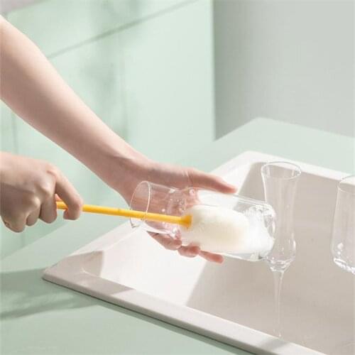 Milk Bottle Coffe Tea Red Wine Glass Cup Brush Long Handle Cleaning Sponge Brushes Kitchen Washing Tools Accessories