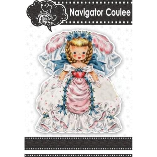 Cute princess dress girl metal cutting mold graffiti died of novice scrapbook layered template craft embossing mold 2021
