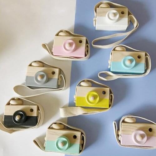 Cute Baby Toys Mini Hanging Wooden Camera Photography Toys for Kids Montessori Toy Gift Children Wooden DIY Presents