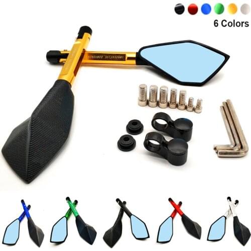 2020 Motorcycle Rearview Mirrors Blue Anti-glare Handlebar Retrovisor For Kawasaki Ninja EX500 650R ER6F ER6N 250 300R 300