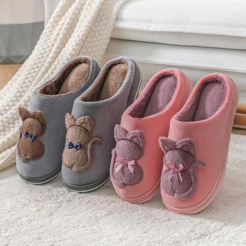 Ladies Mens Autumn and Winter Cotton Slippers Cute Couples Indoor Home Household Winter Non-slip