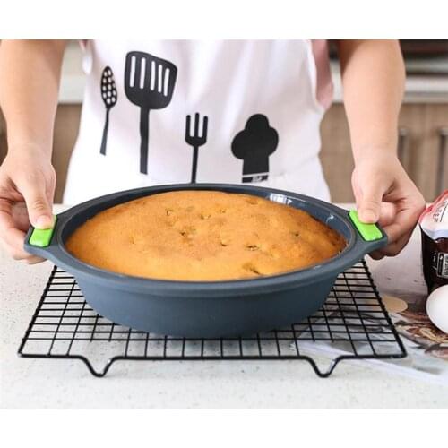 Heat-resistant Non-slip Handle Non-stick Round Silicone Cake Mold Oven Baking Tools Chiffon Cake Mold
