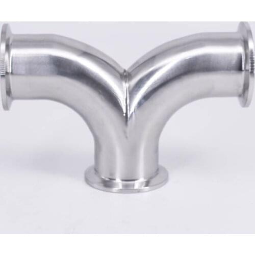 1-1/2" 38mm Pipe OD x 1.5" Tri Clamp Y-Shaped Elbow 3 Way SUS 316L Stainless Sanitary Fitting Homebrew Beer Wine Diary Product