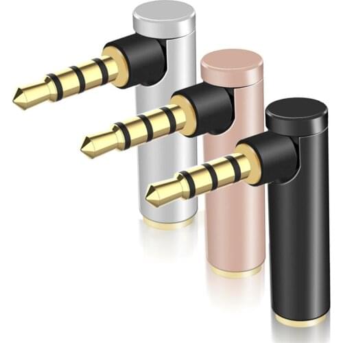 3.5mm 90 Degree Elbow Right Angle Male To Female Header Adapter 4 Section L Headphone Audio Converter 3.5mm Male To Female