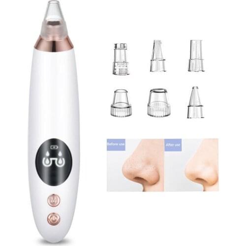 Blackhead Acne Removers 6 Replaceable Heads Blackhead Vacuum Removal Pore Cleaner Facial Care Acne Suction Cleanser Blackhead