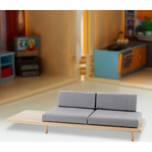 Vintage Dollhouse Sofa Model Furniture Couch House Decoration Birthday Gift